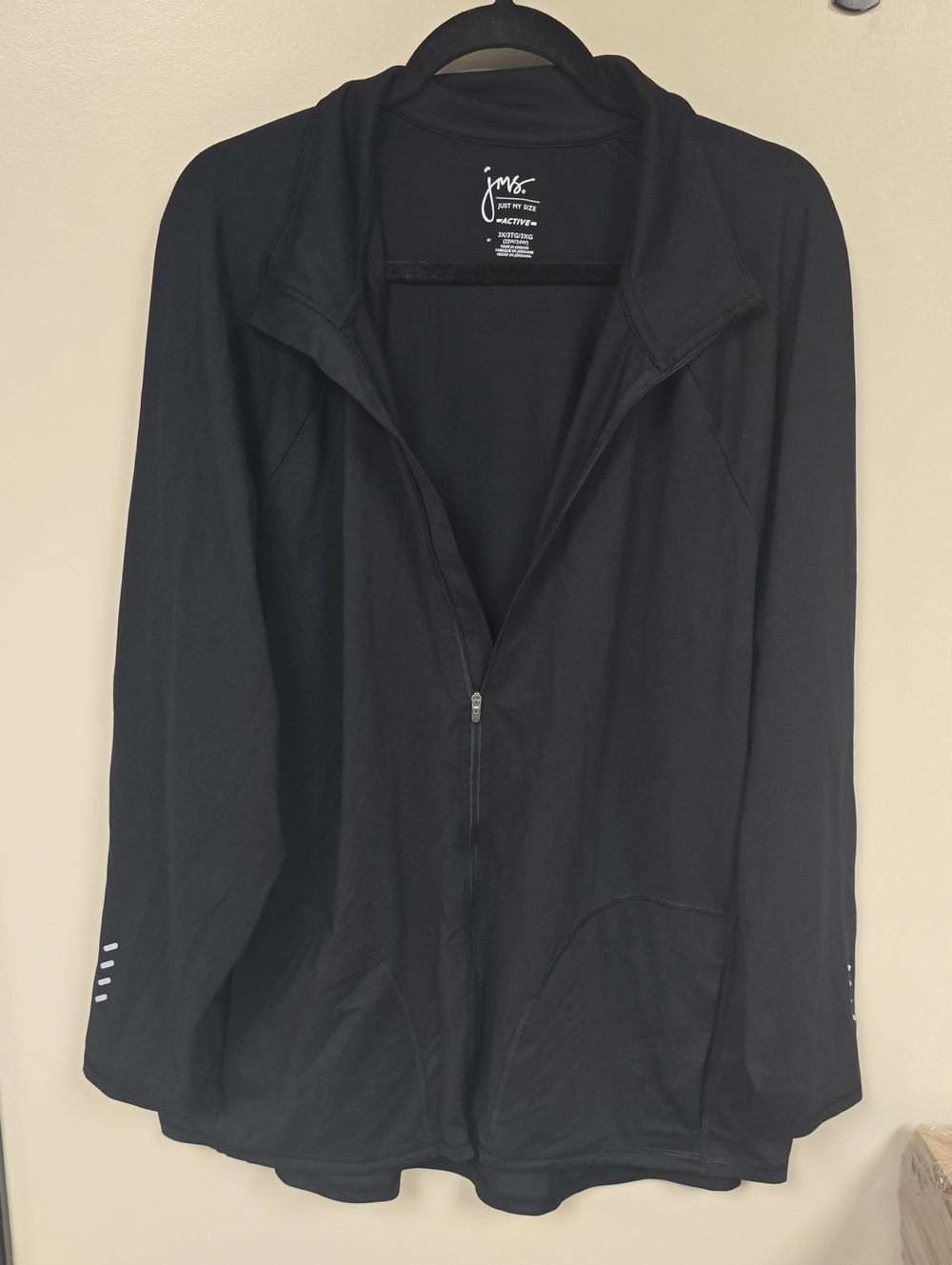 Just My Size Black Full-Zip Utility Jacket